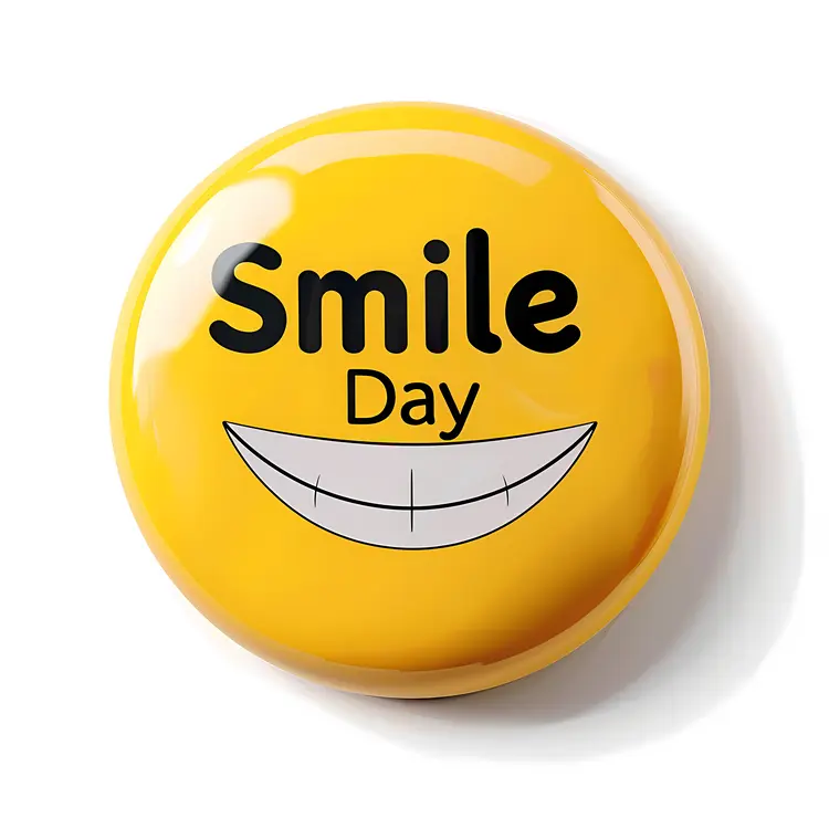 Simple Yellow Smile Day Badge
