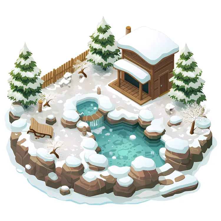 Cozy Cabin by Snowy Hot Spring
