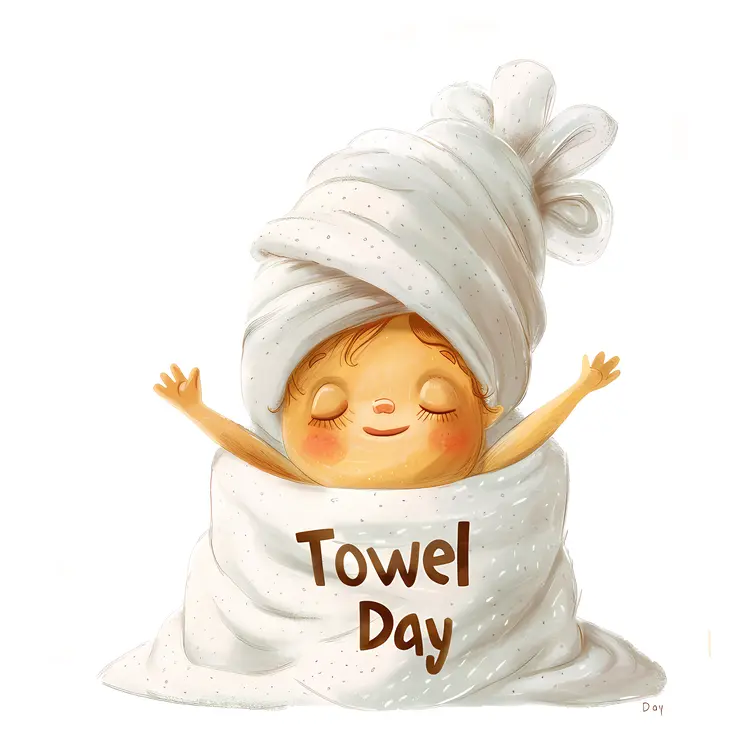 Cute Baby Celebrating Towel Day