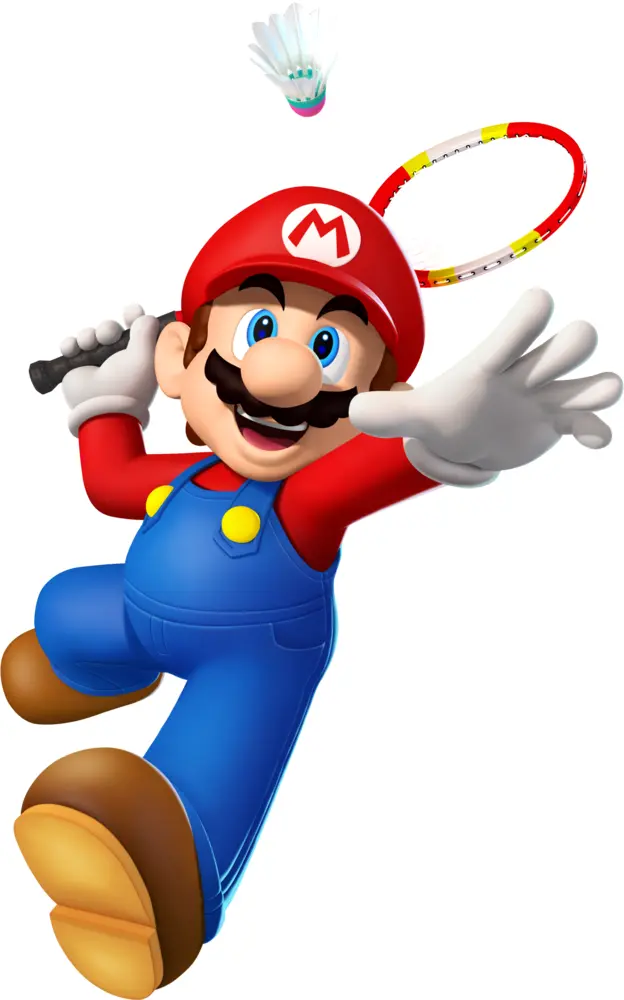 Red-capped Character Playing Badminton