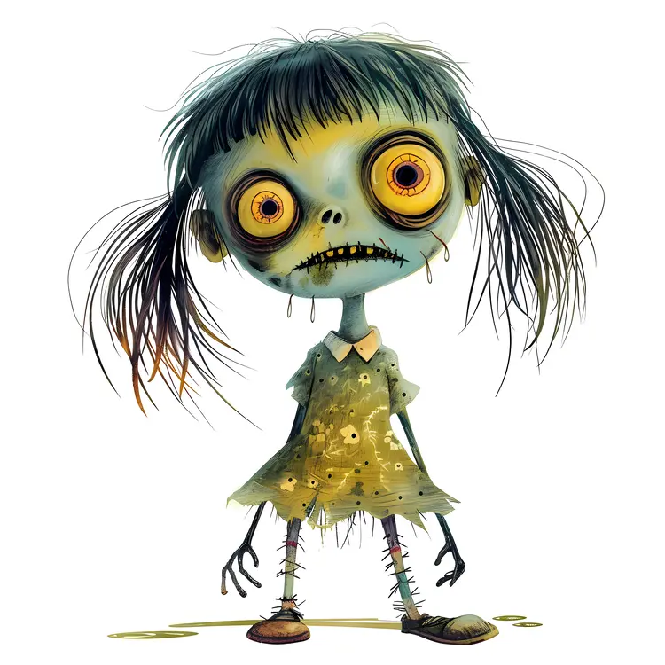 Zombie Girl Cartoon Character