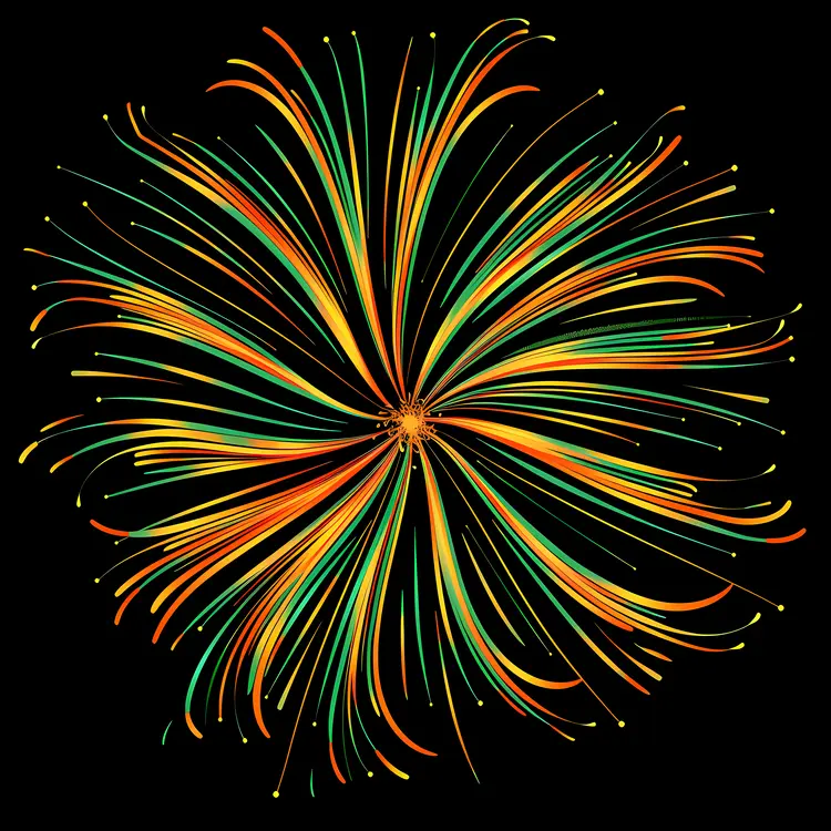Colorful Firework Burst