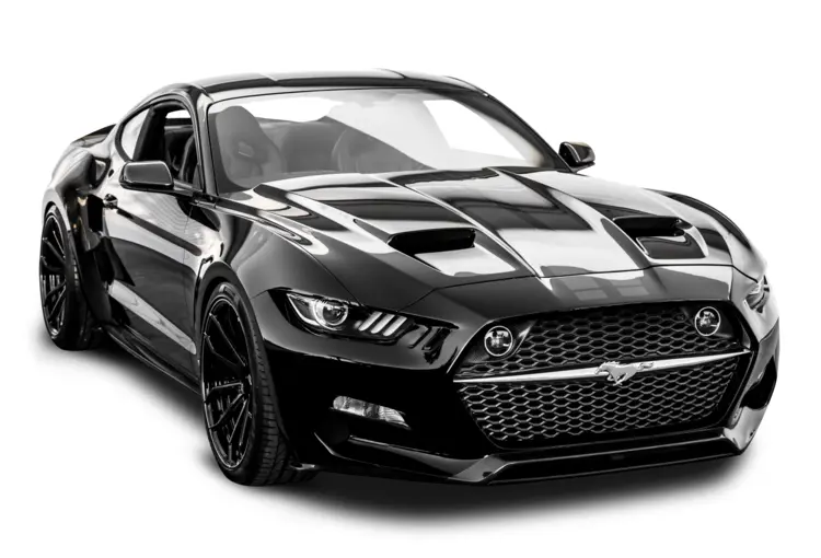 Black Sports Car with Stripes