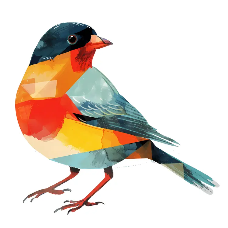 Geometric Colorful Bird