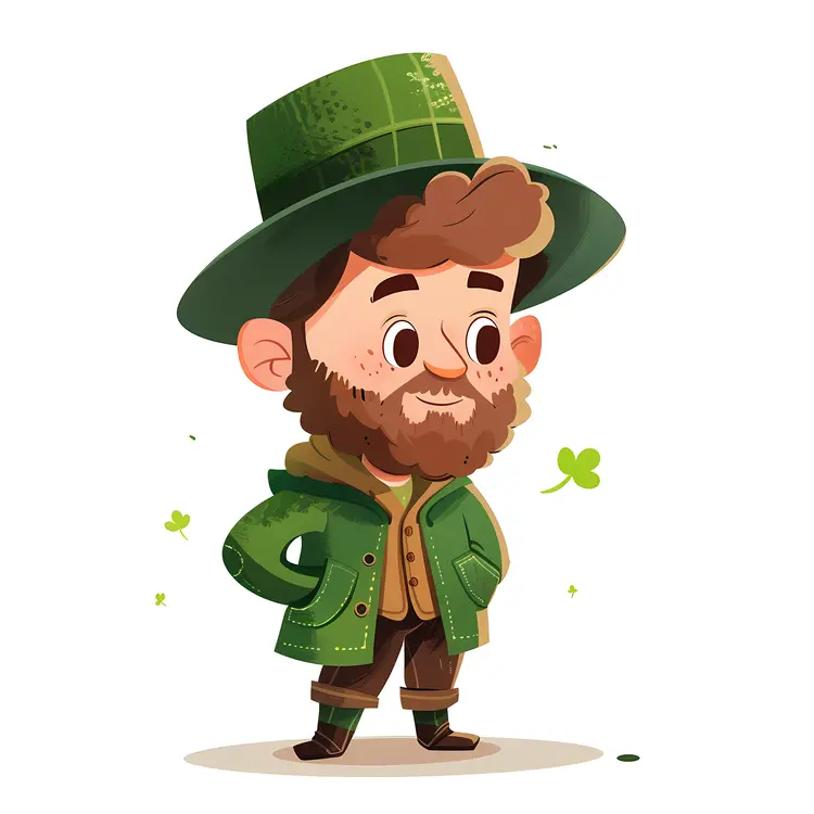 Cartoon Man with Green Hat and Beard