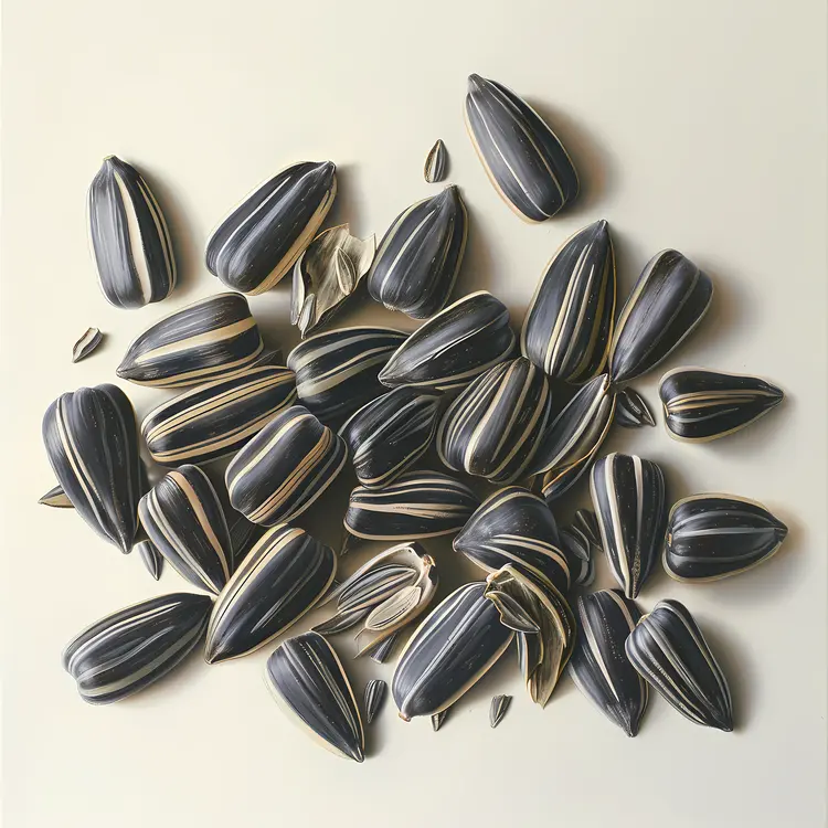 Pile of Black Sunflower Seeds