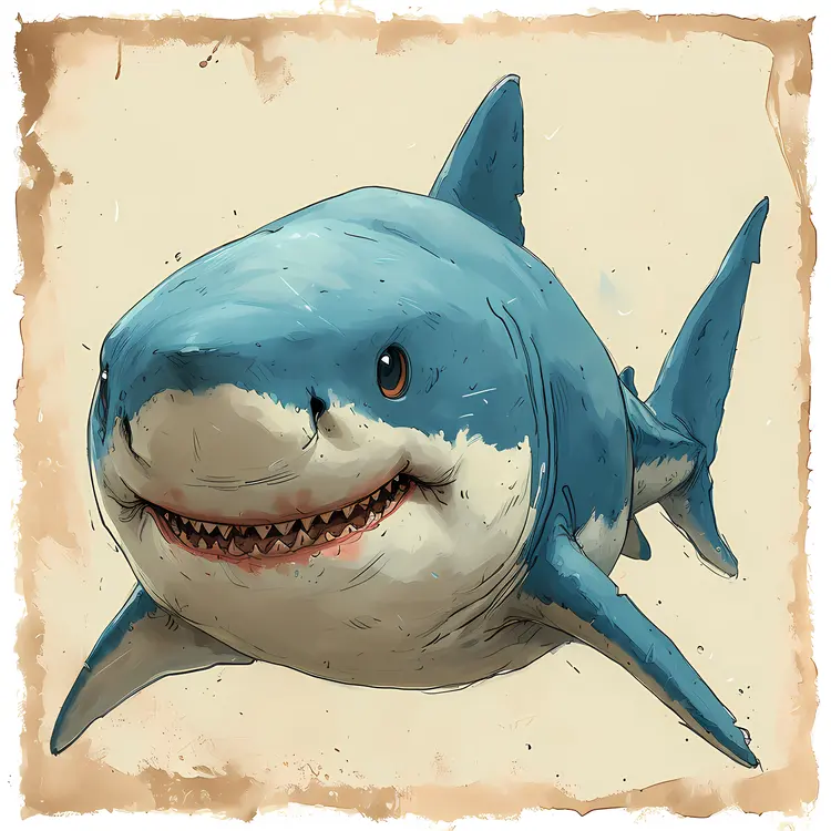 Cute Shark Cartoon Illustration