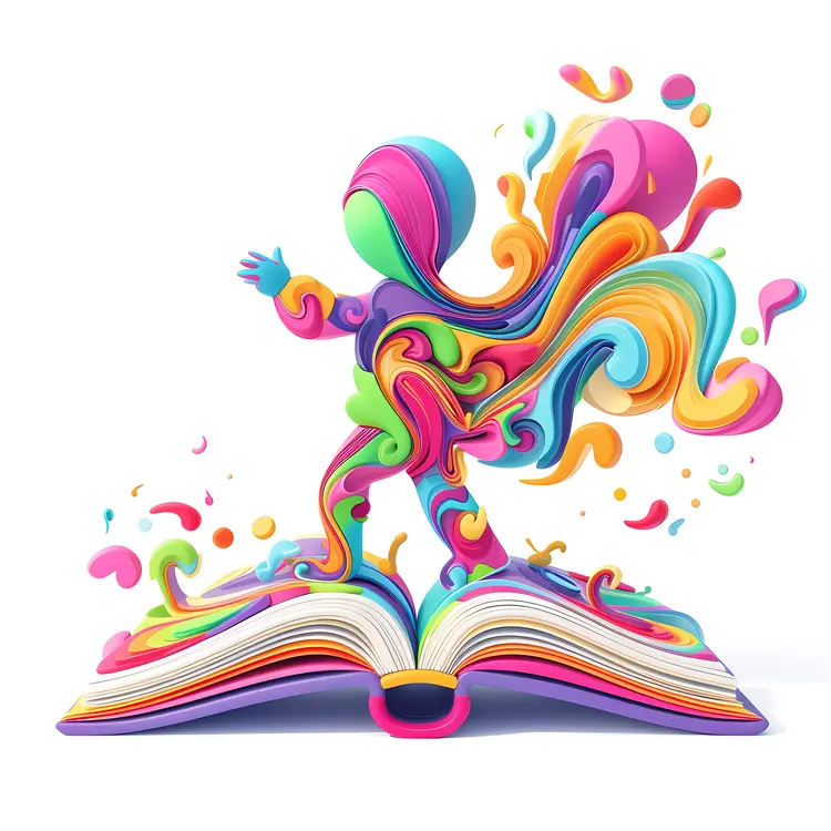 Colorful Book with Abstract Figure
