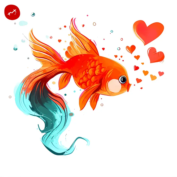 Cute Fish with Hearts