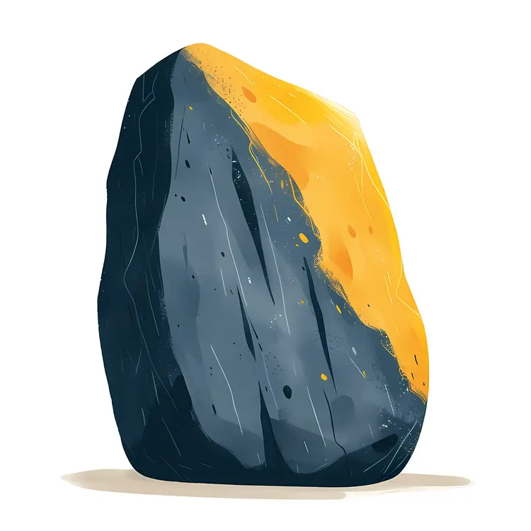 Black and Yellow Rock with Striations