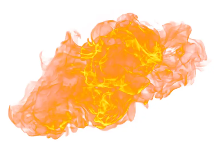 Orange Smoke on Transparent Background