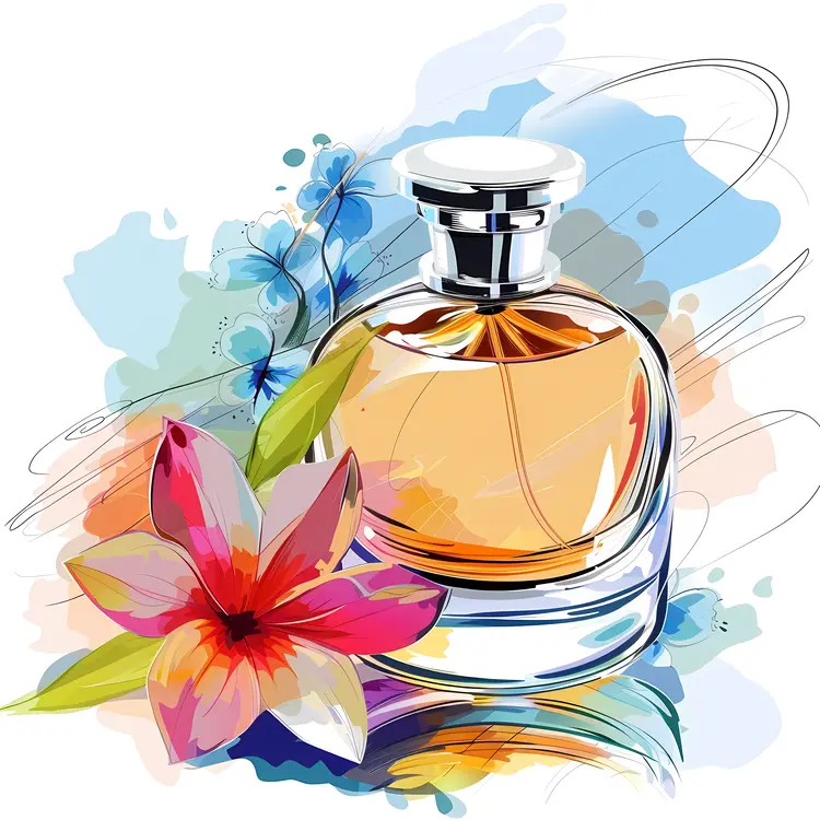Elegant Perfume Bottle with Floral Design