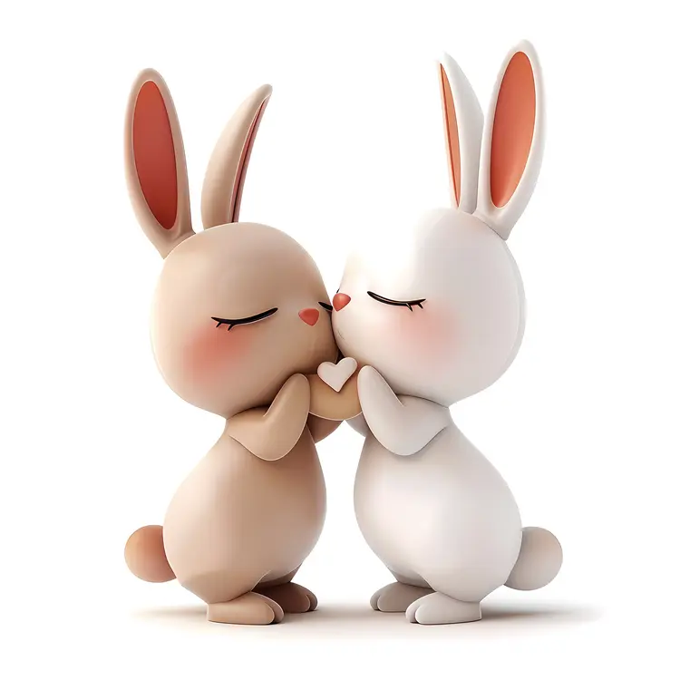 Cute Bunnies in Love