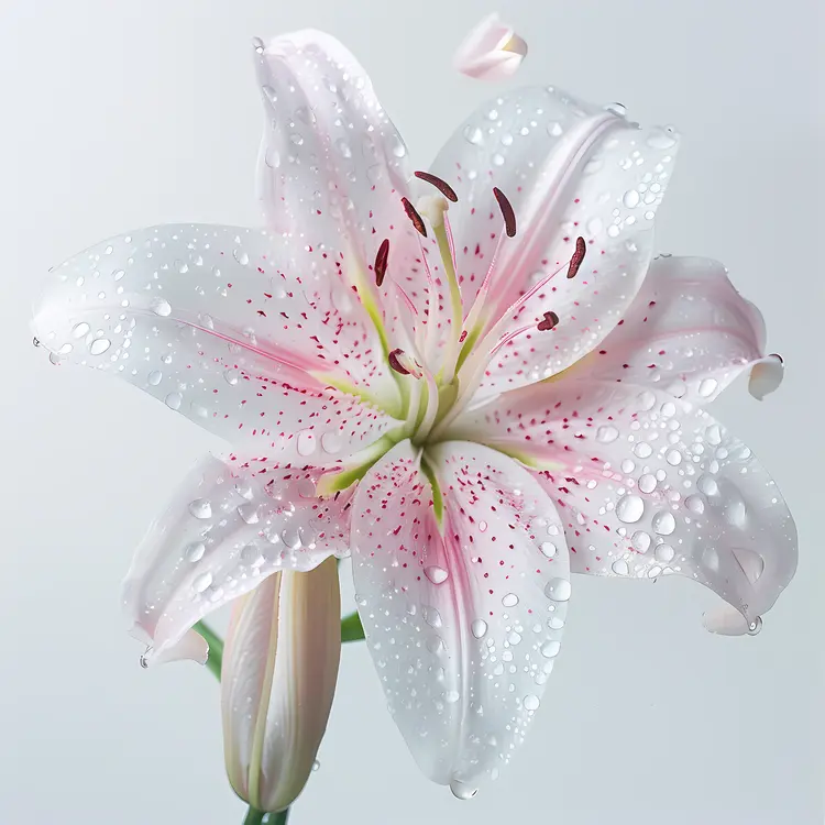 Pink Lily with Dew Drops