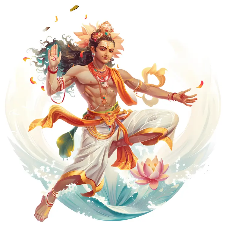 Dynamic Hindu Deity Illustration