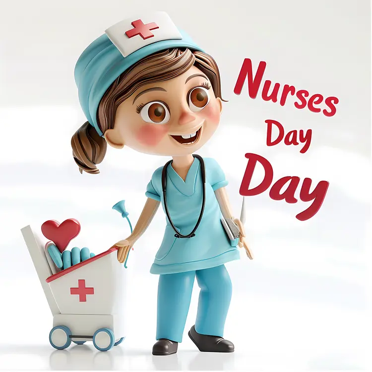 Nurse with Cart for Nurses Day