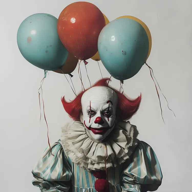 Clown with Colorful Balloons