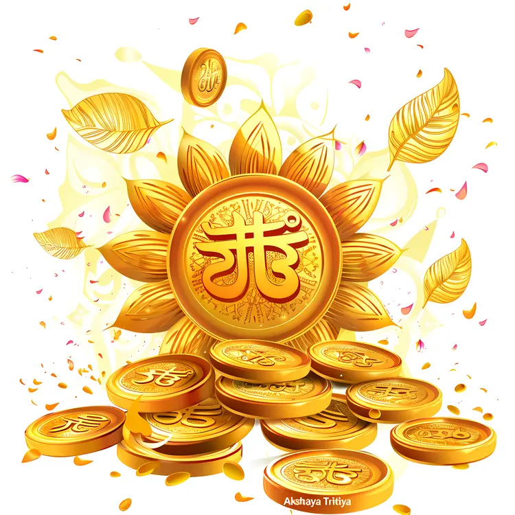 Golden Coins and Sunflower for Akshaya Tritiya