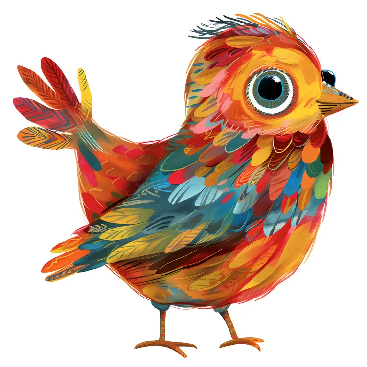 Colorful Bird with Big Eyes