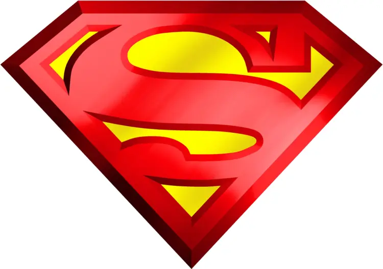 Shiny Superman Logo in Red and Yellow