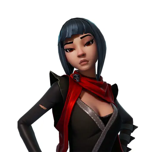 Animated Character with Black Hair in Black Outfit