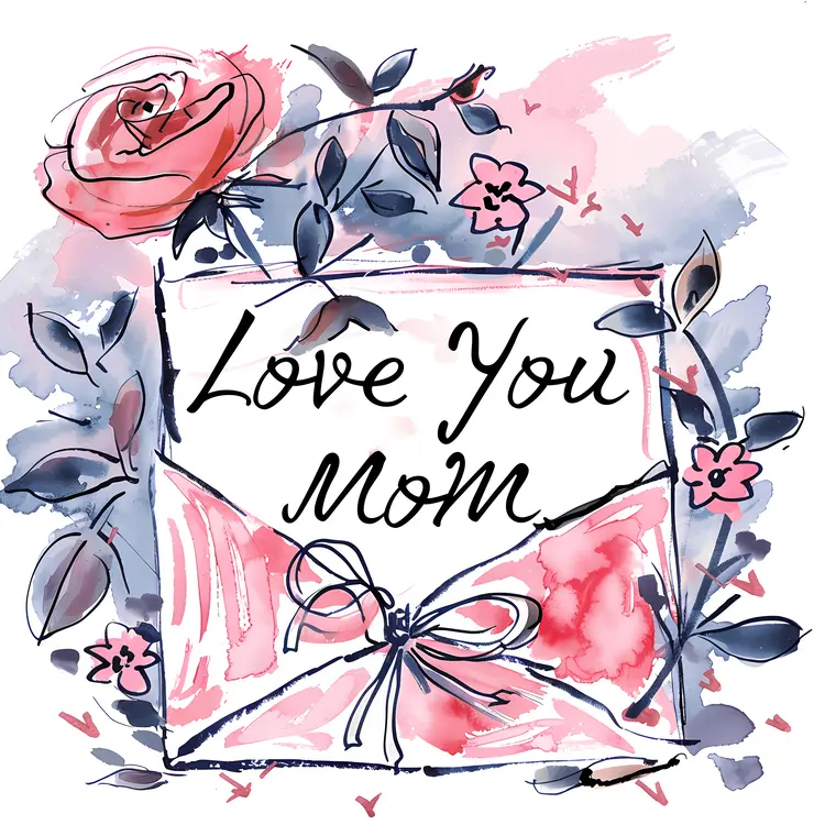 Envelope with Flowers for Mother's Day