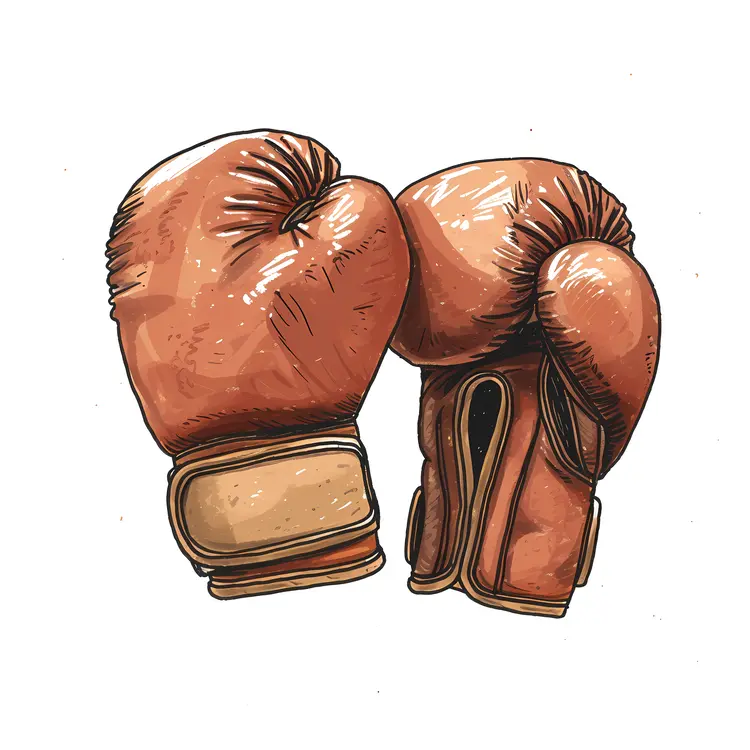 Cartoon Brown Boxing Gloves