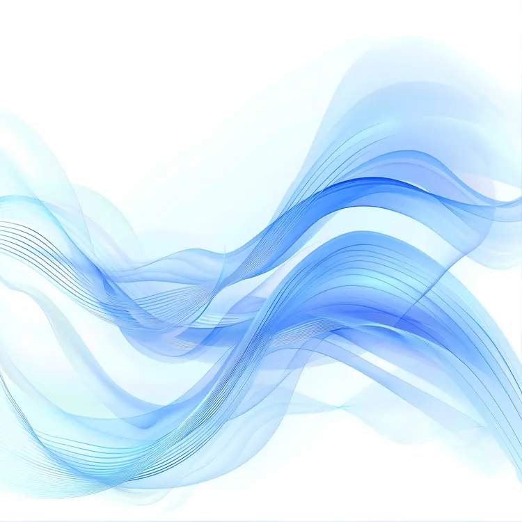 Blue and White Abstract Waves in Fluid Design