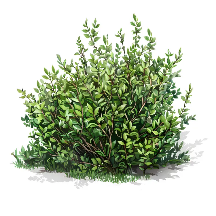 Green Bush with Dense Leaves