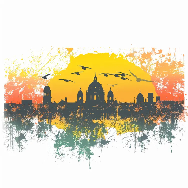 Sunset Berlin Skyline