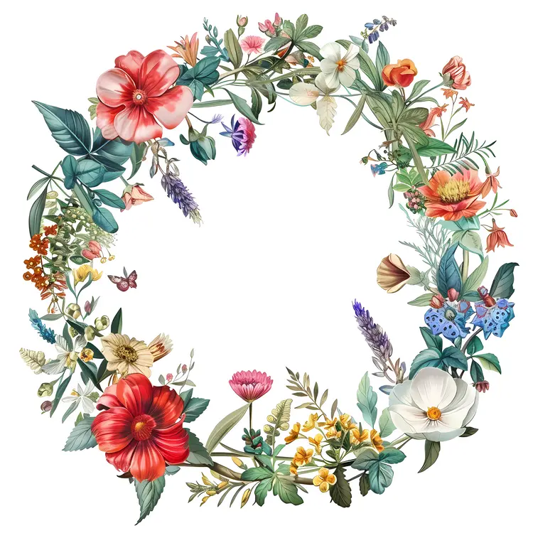 Colorful Floral Wreath
