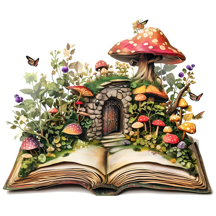 Fairy House Emerging from a Book