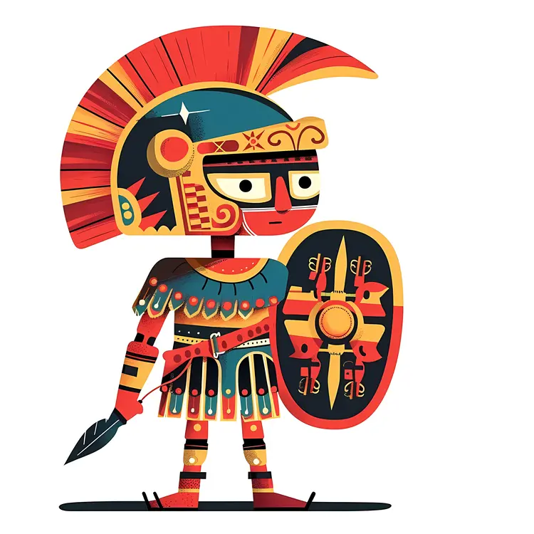 Colorful Roman Soldier with Shield
