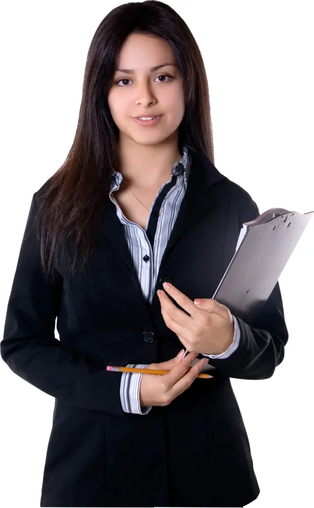 Professional Woman Holding Clipboard