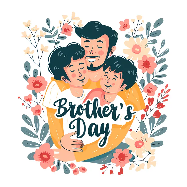 Brother's Day with Floral Background