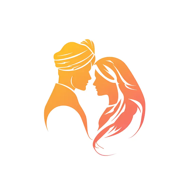 Elegant Wedding Couple Silhouette
