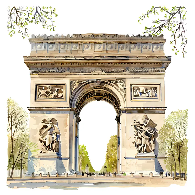 Arc de Triomphe in Spring