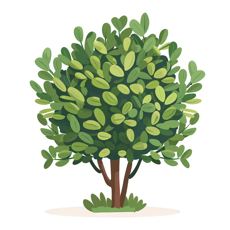Green Bush with Dense Leaves