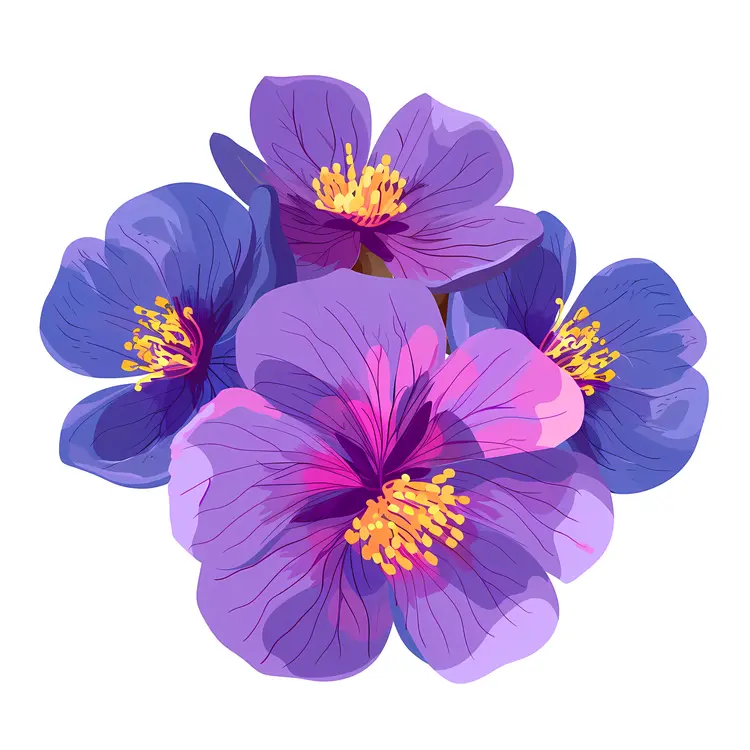 Cluster of Beautiful Purple Flowers
