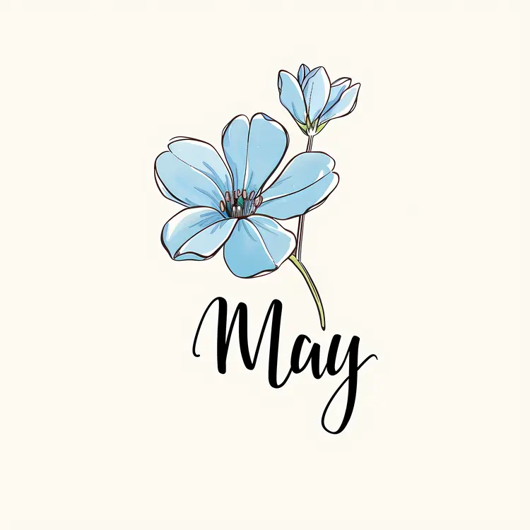 May with Single Blue Flower