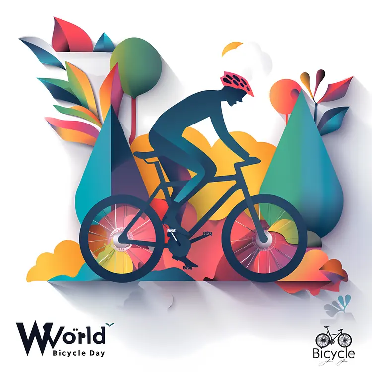 Cyclist Illustration for World Bicycle Day