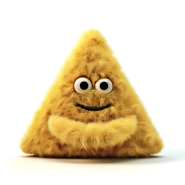 Cute Smiling Yellow Furry Triangle