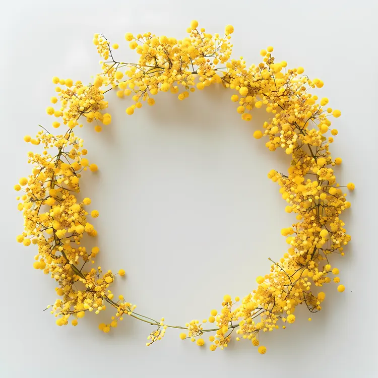 Bright Yellow Floral Wreath