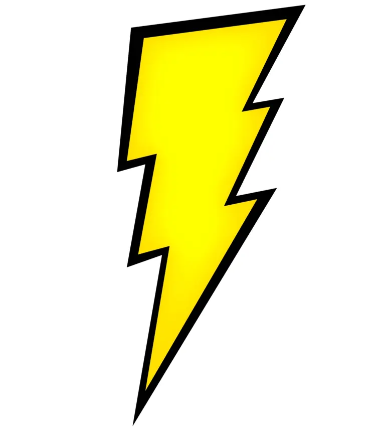 Yellow Lightning Bolt Symbol
