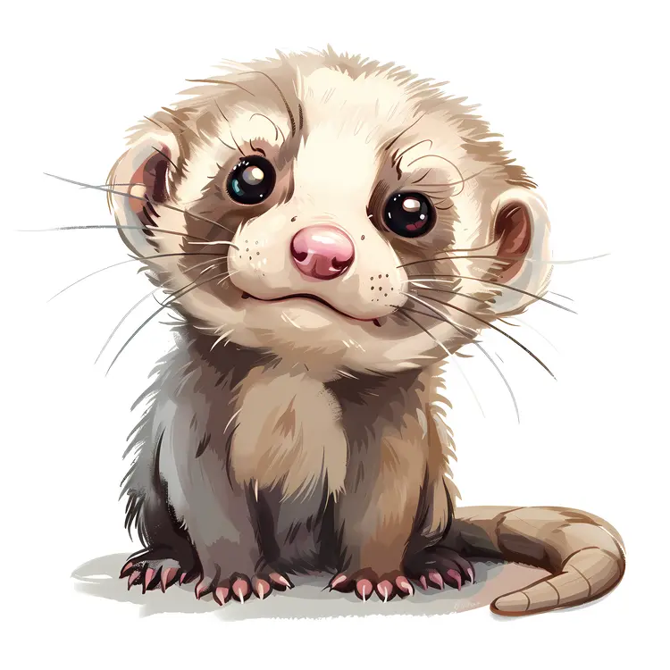 Cute Cartoon Ferret