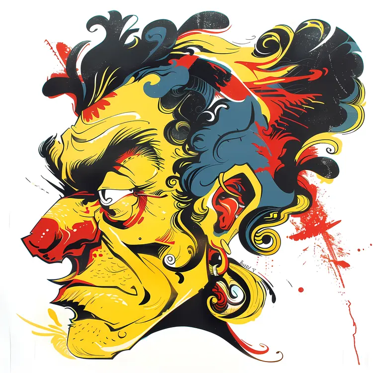 Colorful Abstract Face Illustration
