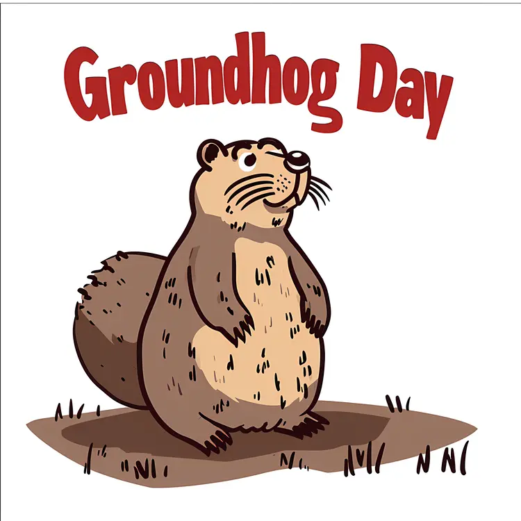 Groundhog on Ground for Groundhog Day
