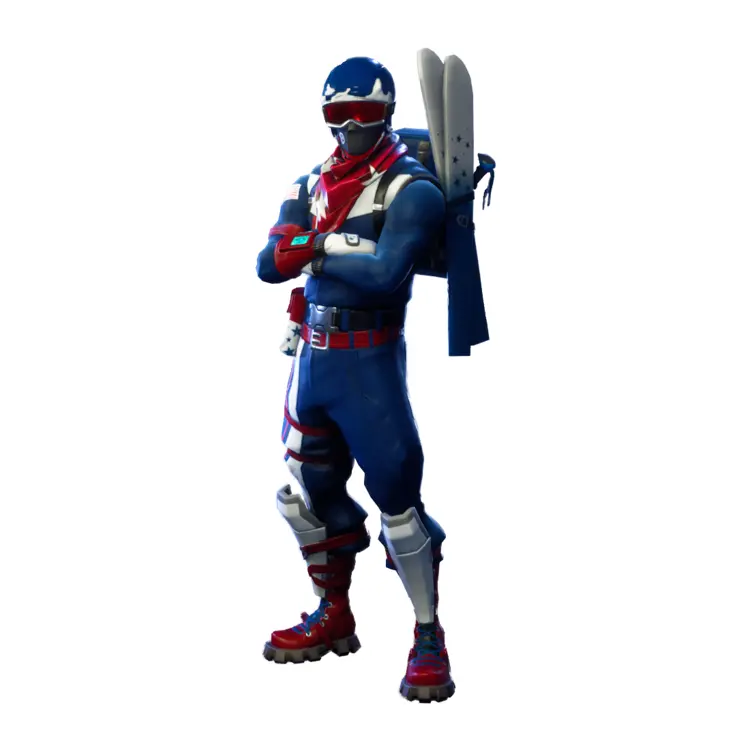 Male Game Character in Blue and Red Outfit