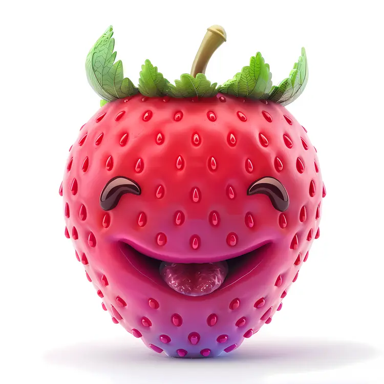 Happy Red Strawberry Cartoon