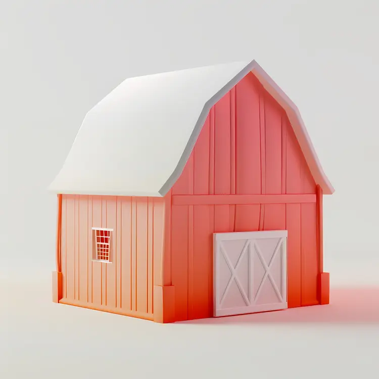 Red Barn with White Roof